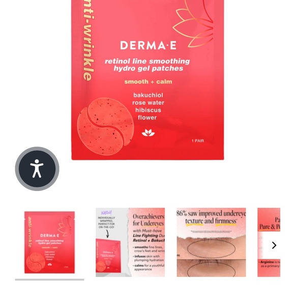 12 patches total Retail$35 Derma E Retinol B3 Bright Eyes Gel Patches - Picture 3 of 4